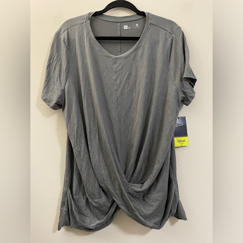 NWT Xersion Draped Activewear T-Shirt in castor gray -‎ XXL